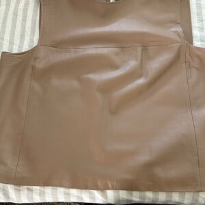 Elegant Tan Leather Women's Top
